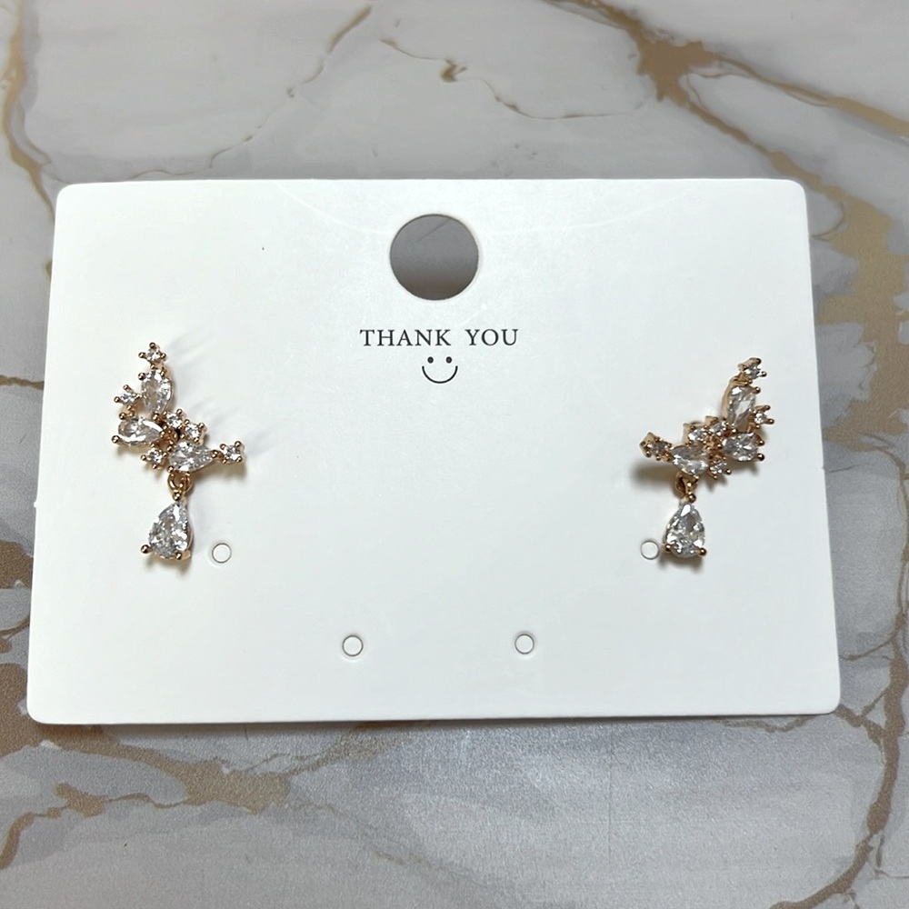 Crystal dainty gold earrings